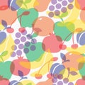 Colorful fruits seamless pattern