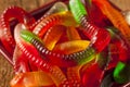 Colorful Fruity Gummy Worm Candy