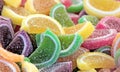 Colorful fruity soft candy as background