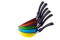 Colorful frying pans Royalty Free Stock Photo