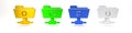 Colorful FTP sync refresh icon isolated on white background. Software update, transfer protocol, router, teamwork tool