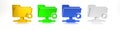Colorful FTP sync refresh icon isolated on white background. Software update, transfer protocol, router, teamwork tool