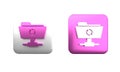 Colorful FTP sync refresh icon isolated on white background. Software update, transfer protocol, router, teamwork tool