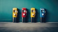 Colorful Fuel Dispenser Background At Gas Pumps Station