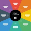 Colorful full background stripe puzzle presentation diagram infographic template with explanatory text field Royalty Free Stock Photo