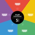 Colorful full background stripe puzzle presentation diagram infographic template with explanatory text field Royalty Free Stock Photo