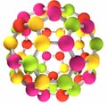 Colorful fullerene molecular structure