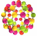 Colorful fullerene molecular structure Royalty Free Stock Photo