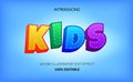 Colorful and fun editable text effect adobe illustrator for kids and child. playful decorative and artistic