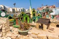 Colorful funky cabins in quirky Duck Village in Gzira