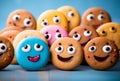 Colorful Funny cookie characters. Generate Ai