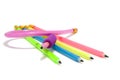 Colorful funny flexible pencils Royalty Free Stock Photo