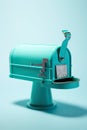 colorful and funny green mail box illustration Royalty Free Stock Photo