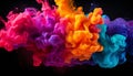 Colorful fusion of liquid and ink creating captivating cloud formation, inspiring creativity. Royalty Free Stock Photo