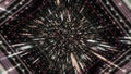 Colorful futuristic animation of sci-fi endless tunnel on the black background. Animation. Hypnotic abstract animation