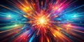 Colorful Futuristic Dynamic Fractal Explosion Background for Posters and Landing Pages Generative AI