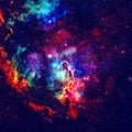 Colorful galaxy in outer space.