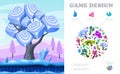 Colorful Game Landscape Composition