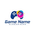 Colorful Game logo template vector. Joystick design Icon. Stylized joystick buttons. Creative design