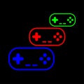 Colorful gamepad icons red, green, blue - vector illustration eps ten