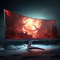 Colorful gaming curved monitor
