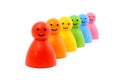 Colorful gaming pieces smiling Royalty Free Stock Photo