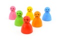 Colorful gaming pieces smiling Royalty Free Stock Photo