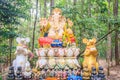 Colorful Ganesha statue in the public forest temple. Ganesha is also known as Ganapati, Vinayaka, Pillaiyar and Binayak, is one of