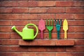 Colorful gardening tools Royalty Free Stock Photo