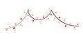 Colorful garland with lights flat cartoon style. Vector colorful illustration Royalty Free Stock Photo