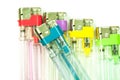 Colorful gas lighters Royalty Free Stock Photo