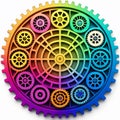 Colorful gear wheel on white background. Vector illustration. Eps 10. Royalty Free Stock Photo