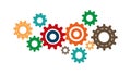 Colorful Gears, Creative Engineering & Dynamic Systems, vector design Generative AI Royalty Free Stock Photo