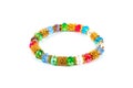 Colorful gems bracelet isolated on white background Royalty Free Stock Photo