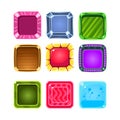 Colorful Gems Flash Game Element Templates Design Collection With Colorful Square Candy For Three In The Row Type Of