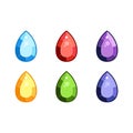 Colorful gems set. fantasy jewelry gems, stone for game. Vector illustration Royalty Free Stock Photo