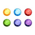 Colorful gems set. fantasy jewelry gems, stone for game. Vector illustration Royalty Free Stock Photo