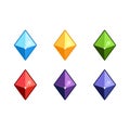 Colorful gems set. fantasy jewelry gems, stone for game. Vector illustration Royalty Free Stock Photo