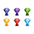 Colorful gems set. fantasy jewelry gems, stone for game. Vector illustration Royalty Free Stock Photo