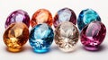 Colorful gems on a white background illustration Royalty Free Stock Photo