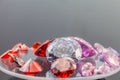 colorful gems on white background Royalty Free Stock Photo