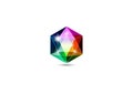 Colorful gemstone, logo jewels and crystals, isolated