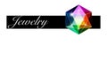 Colorful gemstone, logo jewels and crystals, isolated