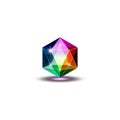 Colorful gemstone, logo jewels and crystals, isolated