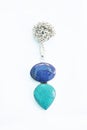 Colorful gemstone silver necklace colourful