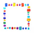 Colorful gemstones crystal border Royalty Free Stock Photo