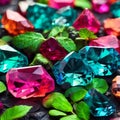 Colorful Gemstones. Diverse Gemstones. Multicolored Precious Stones. Royalty Free Stock Photo