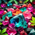 Colorful Gemstones. Diverse Gemstones. Multicolored Precious Stones. Royalty Free Stock Photo