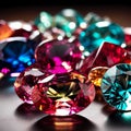 Colorful Gemstones. Diverse Gemstones. Multicolored Precious Stones. Royalty Free Stock Photo