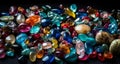 Colorful gemstones, mix of different shapes and colors, precious gems